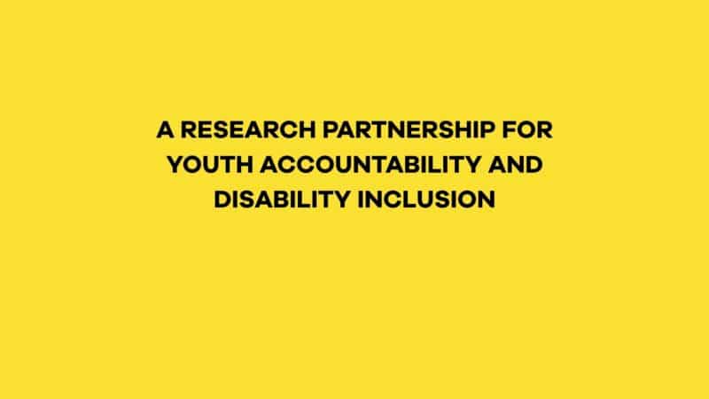 A research partnership for youth accountability and disability inclusion