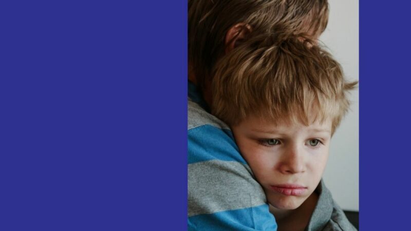 A child and parent embracing