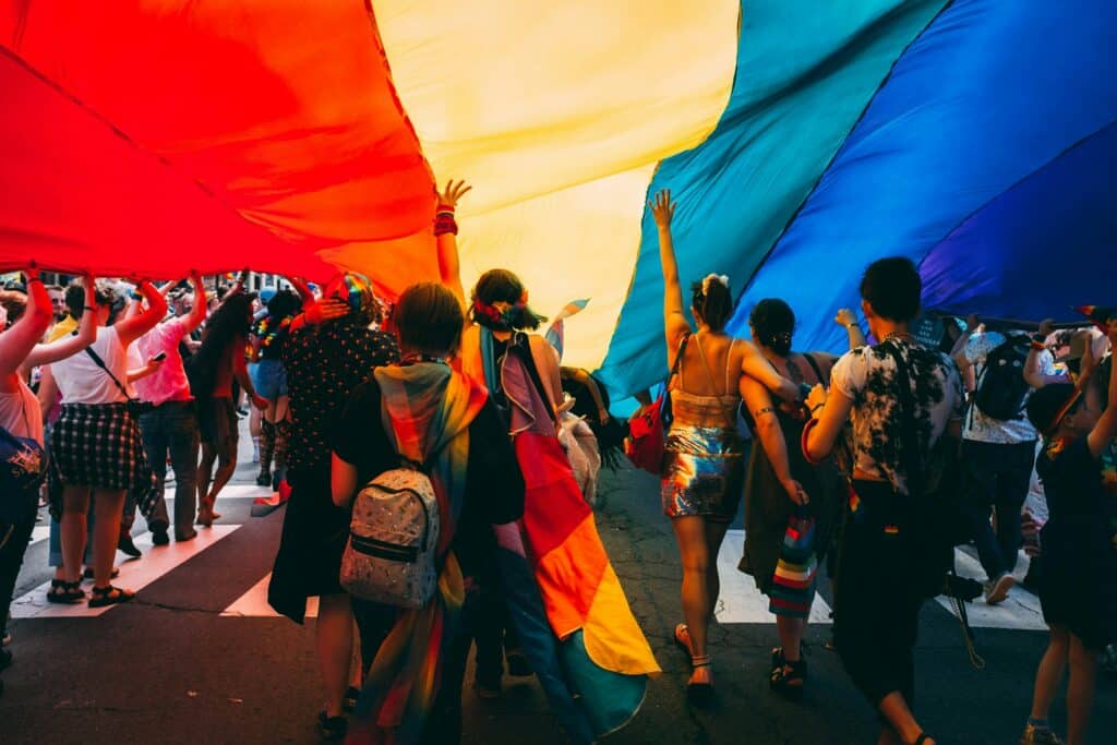 Pride Flag in a carnival for pride month