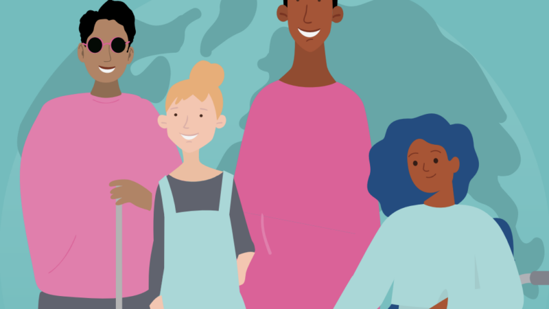 Illustration of a group of young people