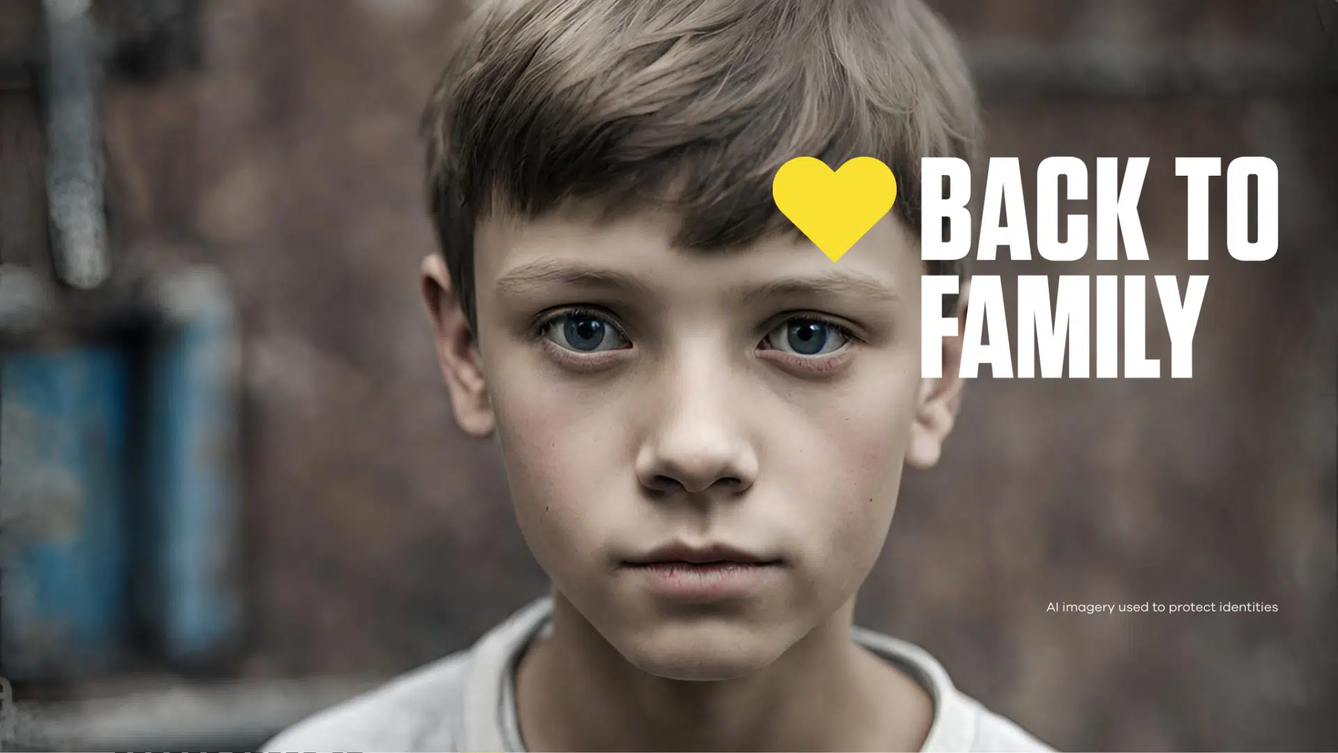 Young boy staring directly at camera